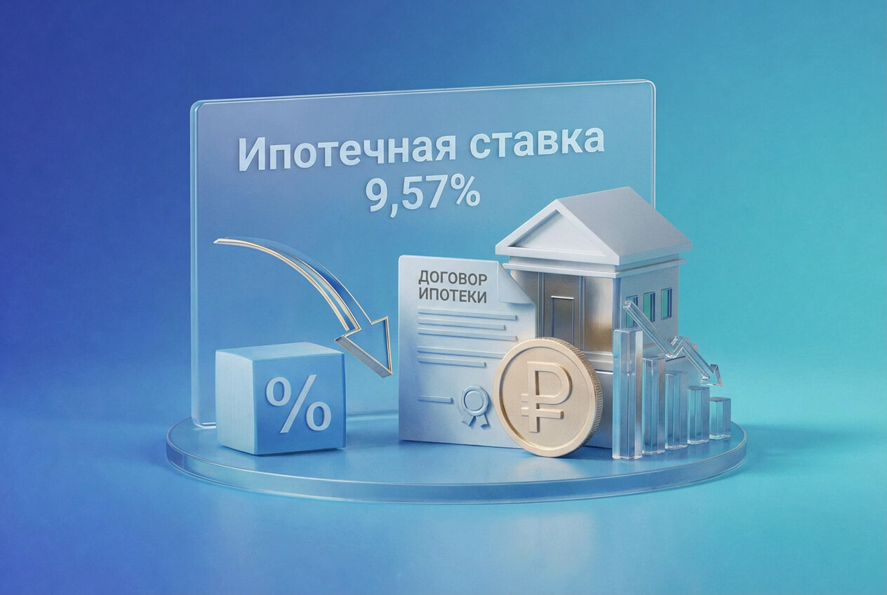 Центробанк: средняя рублевая ипотечная ставка в апреле достигла минимума — 9,57%