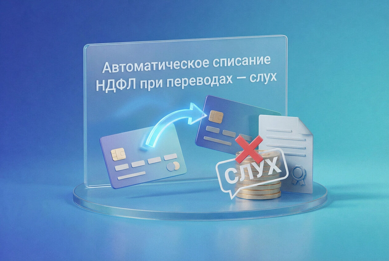 Автоматическое списание подоходного налога при переводе с карты на карту - не более, чем слух