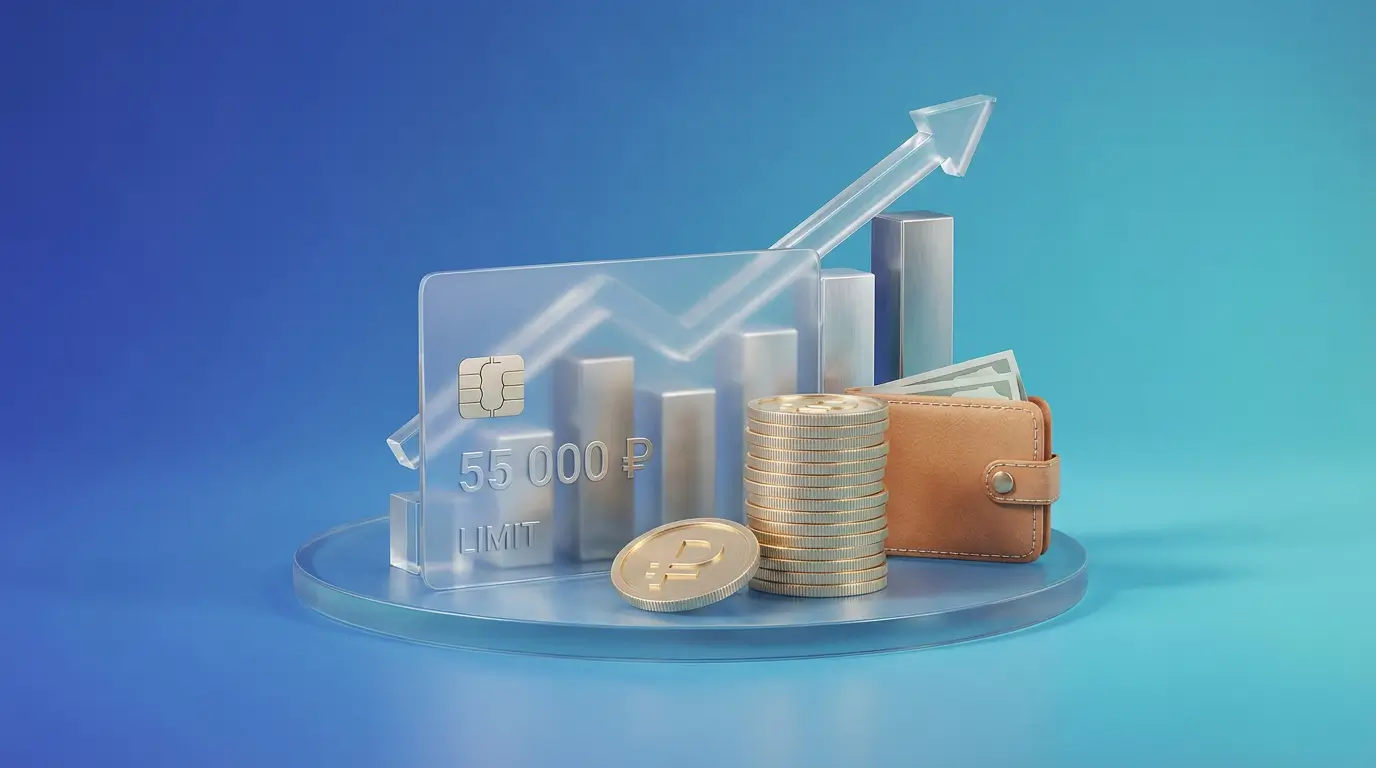 По данным НБКИ средний лимит по кредитным картам превысил отметку 55 тысяч рублей